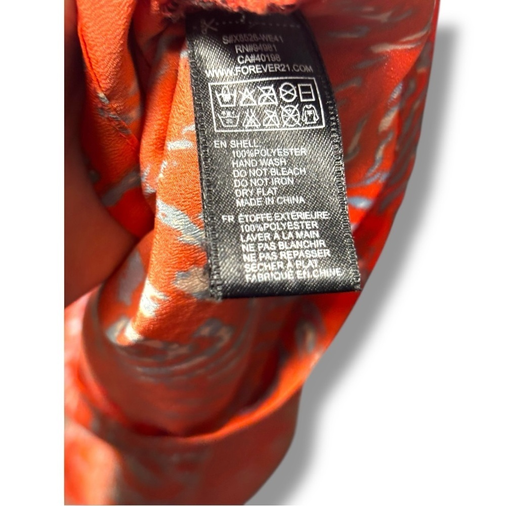 Forever 21 Orange/White and Gray Patterned Sweatheart Neck Sleveless Mini Dress - Picture 15 of 16